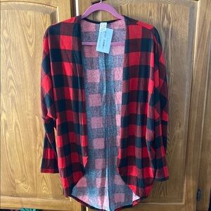 NWT 7th Ray buffalo Plaid Knit Cardigan size small
